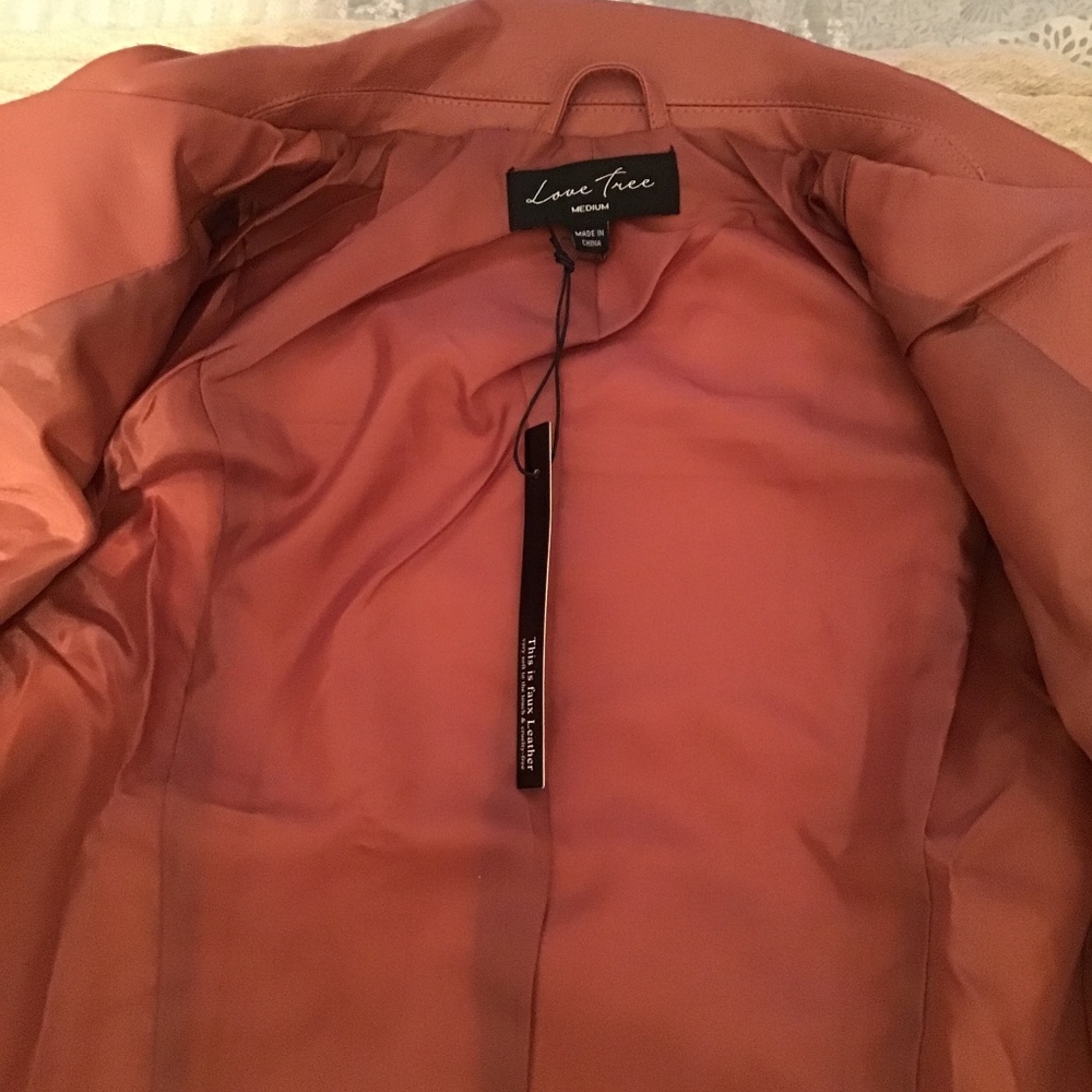 CCO💝2xHP Mauve sz med faux leather moto jacket - Picture 8 of 14